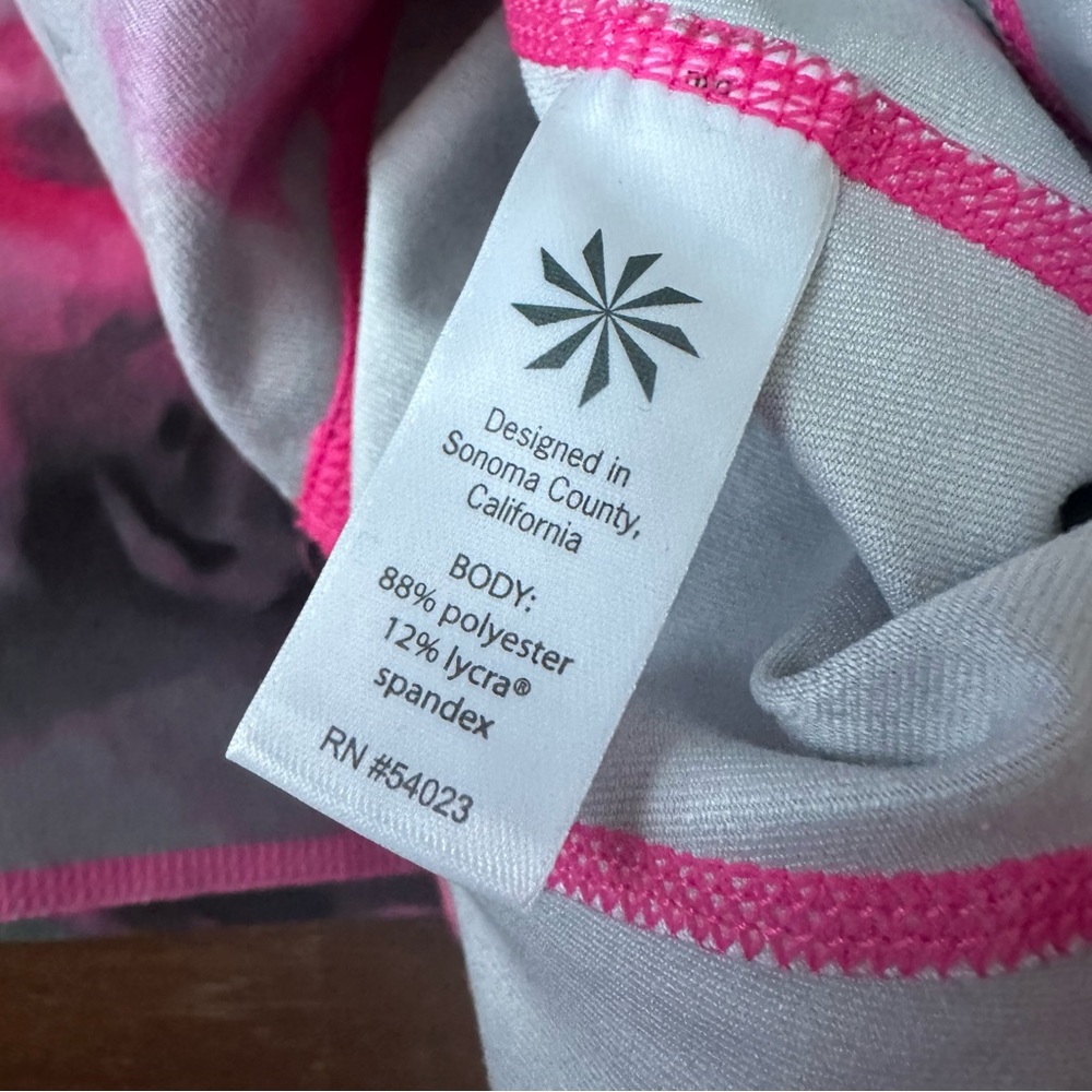 Athleta Chaturanga‎ Floral Bloom Capri Tight Legging Pink Gray Print Large - Picture 7 of 9